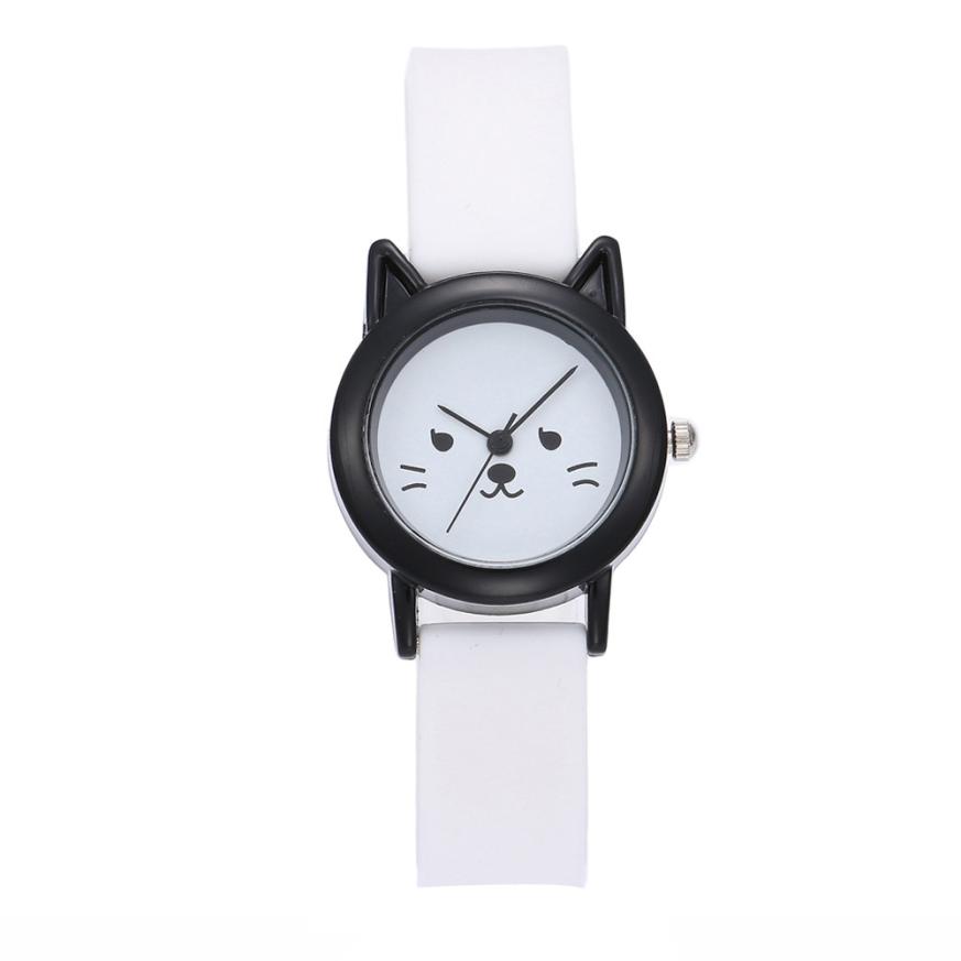 Hot Sale Cat Silica Gel Women Cute Band Analog Quartz Vogue Watches saat relogio feminino montre femme reloj montre