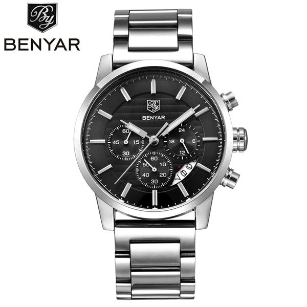 Reloj Hombre 2017 BENYAR Fashion Chronograph Sport Mens Watches Top Brand Luxury Military Quartz Watch Clock Relogio Masculino