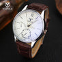 Brand New Luxury Fashion Faux Leather Mens Quartz Analog Watch Casual Male Business Watches Top Quality Black Brown