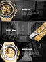 2017 WINNER Men Gold Watches Automatic Mechanical Watch Male Skeleton Wristwatch Stainless Steel Band Luxury Brand Sports Design