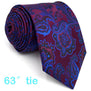 Extra long size Floral Paisley Fuchsia Red Blue Matching Hanky Navy Black Mens Tie 100% Silk Jacquard Woven Fashion 63"