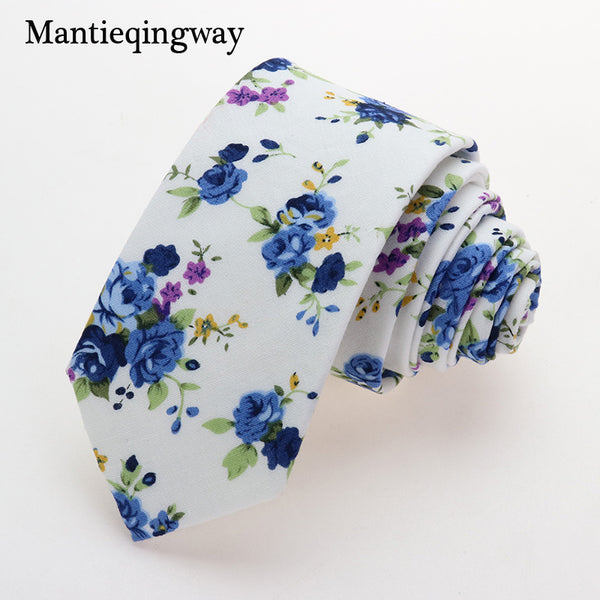 Mantieqingway Business Ties For Men Wedding Fashion Cotton Floral Necktie Tie Printed Skinny Mens Ties Slim 6cm Gravata Brand