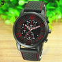 Men's Casual Sports Stainless Steel Silicone Band Quartz Analog Wrist Watch 5ZF6