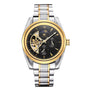 OUYAWEI GOLD Mechanical Wrist Mens Watch Top Brand Luxury Automatic Clock Men 22mm Stainless Steel Skeleton Reloj Hombre