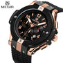 Megir Men's Chronograph Watch Men Quartz Big Dial Army Military Watches Male Silicone Clock Wristswatch Hour Relogio Masculino