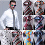 Check 3.4" 100%Silk Wedding Party Jacquard Woven Classic Men Tie Necktie CI