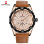 NAVIFORCE Men Quartz Watch Fahion Brand Men's Waterproof Sport Watches Man Casual Analog Wristwaches Leather Calendar Gold Clock