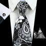 RBOCOTT New Design 8cm Cotton Tie Set Floral Ties Handkerchief And Cufflinks Business Wedding Party Printing Neck Ties For Men