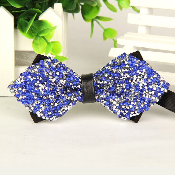 Hand made mens bowtie Silver crystal and gem bow tie 2016 new arrival gentlemen fashion casual gravata borboleta masculina lot