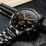 LIGE Watches Men Luxury Brand Chronograph Men Sports black Watches Waterproof Full Steel Quartz Wristwatches Relogio Masculino