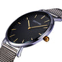 GEEKTHINK Top Luxury Brand Quartz watch men Black Casual Japan Movt stainless steel Mesh strap ultra thin clock male