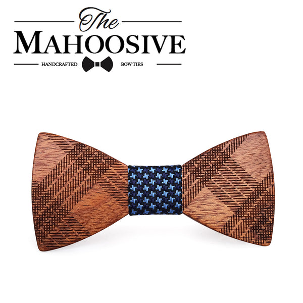 Mahoosive Wood Bow Ties for Mens Wedding Suits Wooden Bow Tie Butterfly Shape Bowknots Gravatas Slim Cravat