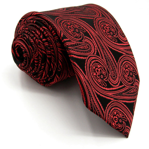 A24 Red Black Paisley Ties for male Silk Hankys Wedding Mens Necktie Fashion Classic Brand New extra long size