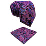 Q15 Extra long size Paisley Blue Pink Mens Necktie Ties 100% Silk Jacquard Woven Brand New Fashion