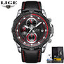 LIGE Watch Men Stopwatch Chronograph Waterproof Clock Mens Watches Top Brand Luxury Casual Sport Quartz Watch Relogio Masculino
