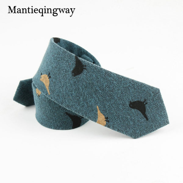 Mantieqingway 6cm Mens Cotton Casual Necktie Wedding Groom Jacquard Neck Ties Print Birds Gravatas Leaves Business Neckwear