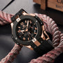 Megir Men's Chronograph Watch Men Quartz Big Dial Army Military Watches Male Silicone Clock Wristswatch Hour Relogio Masculino