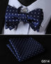 Check Polka Dot Silk Jacquard Woven Men Butterfly Self Bow Tie BowTie Pocket Square Handkerchief Hanky Suit Set G5