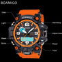 BOAMIGO brand men sports watches dual display analog digital LED Electronic quartz watches 50M waterproof swimming watch F5100