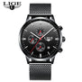2018 LIGE Brand Luxury full Stainless Steel Watch Men Business Analog Quartz Watches Military Wristwatch Waterproof Relogio