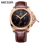 MEGIR Original Men Watch Top Brand Luxury Chronograph Military Watches Leather Quartz Wrist Watches Relogio Masculino Men 3006