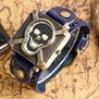 2017 Vintage Cool Punk Rock Skull Skeleton Quartz Watch Fahion Casual Wristwatches Soft Leather Bracelet Mens Women Gifts B2181