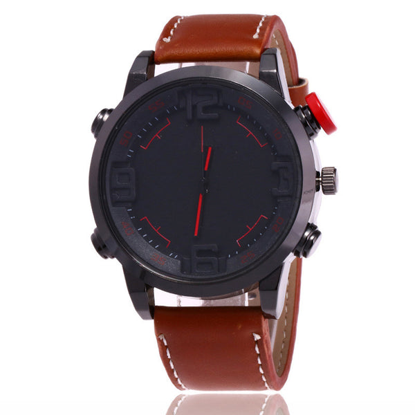 Reloj 2017 New Sport Large dial Military Quartz Men Watch Leather Sport watches High Quality Clock Wristwatch Relogio Masculino