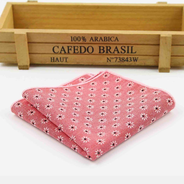 Hankerchief Scarves Vintage Cotton Hankies Men's Pocket Square Handkerchiefs Rose Flower Paisley