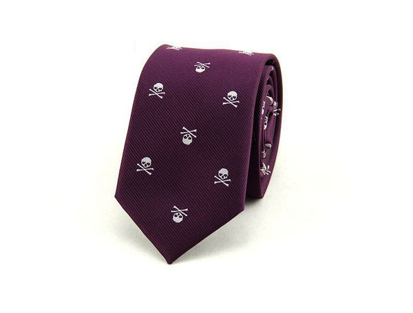 Skull Neck Tie for Men 6 colors Halloween Party Slim Ties 6cm