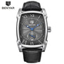 Men Watches BENYAR Brand Luxury Waterproof Genuine Leather Quartz Watch Classic Rectangle Case Auto Date Fashion Casual Watches