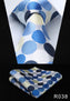Polka Dot 3.4" 100%Silk Wedding Jacquard Woven Men Tie Necktie Pocket Square Handkerchief Set Suit #RD1