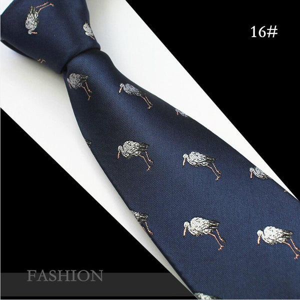 JEMYGINS Animal Mens Ties Silk Jacquard Weave Christmas Tie Slim Necktie Gravata Classic Fashion Business Wedding Tie For Men