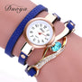 Duoya Brand Watch Women Luxury Gold Eye Gemstone Dress Watches Women Gold Bracelet Halloween Gift Leather Quartz Wristwatches