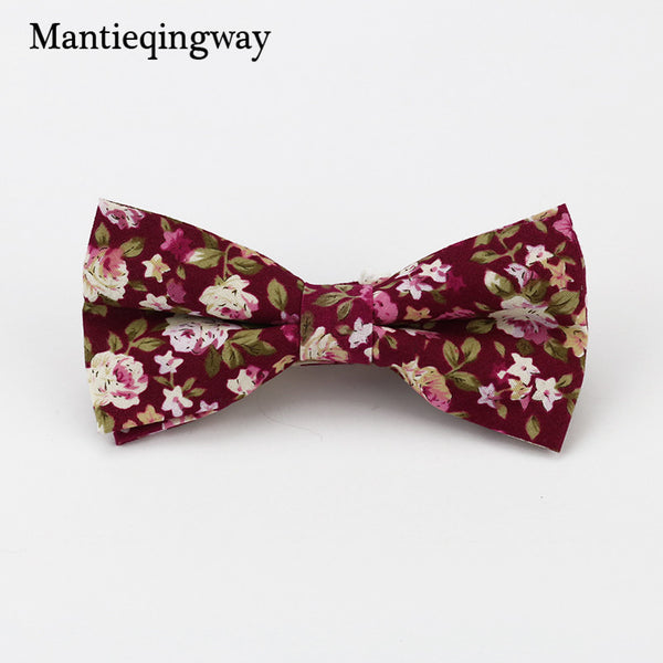 Mantieqingway Men's Cotton Floral Bowtie Brand Popular Apparel Neckwear Casual Mens Business Bow Ties for Men Wedding 6cm Cravat