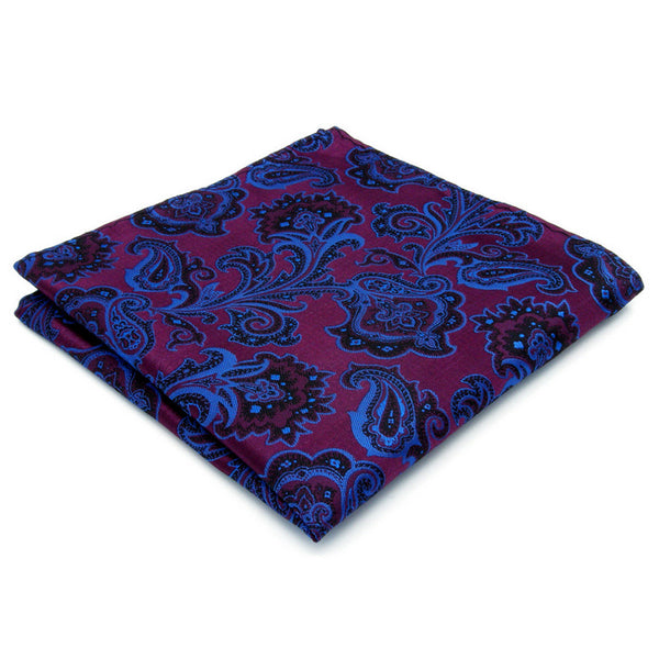 Extra long size Floral Paisley Fuchsia Red Blue Matching Hanky Navy Black Mens Tie 100% Silk Jacquard Woven Fashion 63"