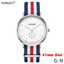 LONGBO Brand Fashion Lovers Watch For Men 41mm Dial Simple NATO Nylon Braided Waterproof Unisex Quartz Wrist Watches Women 80255