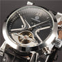 FORSINING Tourbillon Wrap Mens Watches Automatic Watch Golden Case Calendar Male Clock Black Mechanical Watch Relogio Masculino