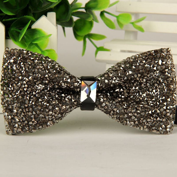 Hand made mens bowtie Silver crystal and gem bow tie 2016 new arrival gentlemen fashion casual gravata borboleta masculina lot