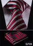 Pocket Square Classic Party Wedding Dot Striped 3.4" Silk Fashion Wedding Mens Extra Long Tie XL Necktie Handkerchief Set #Q7