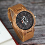 BOBO BIRD Watch Wooden Zebra Pattern Men Watches Quartz Genuine Leather band Wristwatch relogio masculino B-H29