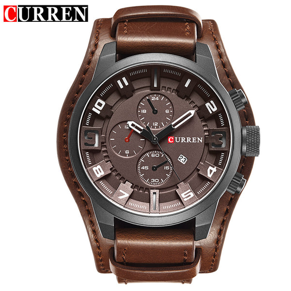 Relogio Masculino Curren Steampunk Sports Men Watch Top Brand Luxury Army Military Uhr Quartz Men Wrist Watch Reloj Hombre 8225