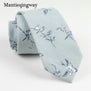 Mantieqingway 7cm Animals Birds Pattern Neck Ties For Mens Cotton Floral Necktie for Wedding Skinny Gravata Masculina Cravat