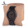 BOBO BIRD Mens Black Ebony Wooden Watches Wood WristWatch Links Causal Quartz relogio masculino in Gift Box custom logo