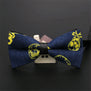 AWAYTR Classic Black Skull Printted Neck Tie for Wedding Men Fashion Business Bow Tie Neckwear Denim Print Bowtie 12*6cm