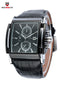 BADACE Brand Leather Strap Mens Watches Hours Casual Square Clock Japan Movt Quartz Men Watch Luxury Business Wrist Watch 2098