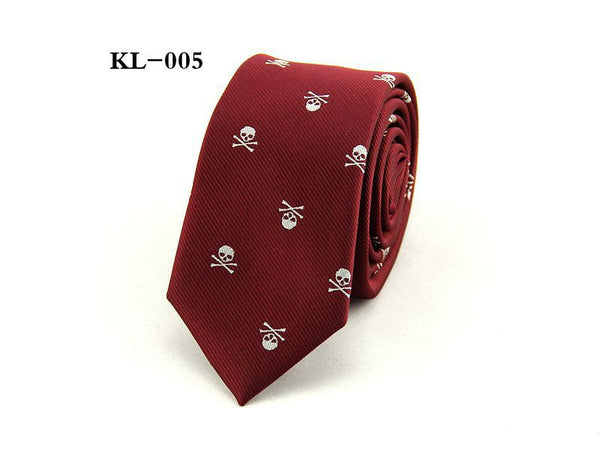 Mantieqingway 6cm Classic Skull Necktie for Men's Suits Skeleton Jacquard Skinny Collar Tie Bridegroom Tuxedo Gravata Cravat