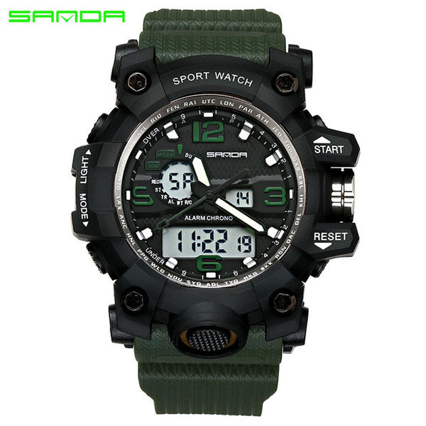 SANDA men's uniforms sports watch men's top brand luxury famous electronic LED digital watch male clock Relogio Masculino