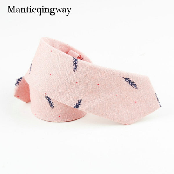 Mantieqingway 6cm Mens Cotton Casual Necktie Wedding Groom Jacquard Neck Ties Print Birds Gravatas Leaves Business Neckwear