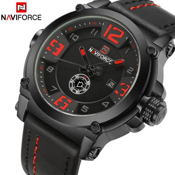 Top Brand Luxury NAVIFORCE Men Sports Watches Men's Army Military Leather Quartz Watch Male Waterproof Clock Relogio Masculino