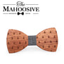 MAHOOSIVE Classic Captain Wood Bow Ties Wooden Butterfly Bowknots Gravatas Cravat